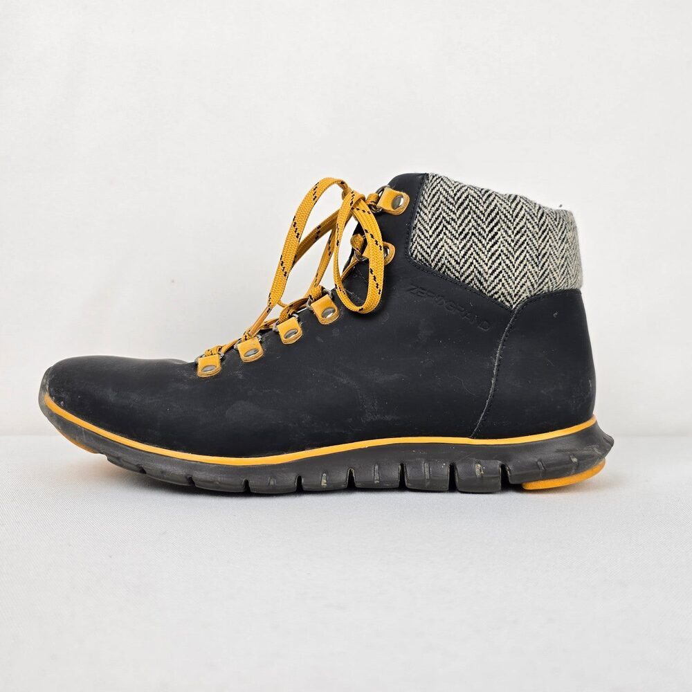 Cole Haan Zerogrand Waterproof Black & Yellow Hiking Boot Size 9